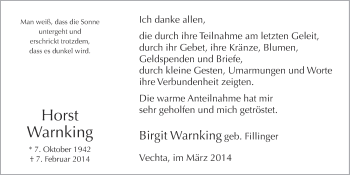 Anzeige von Warnking Horst von OM-Medien